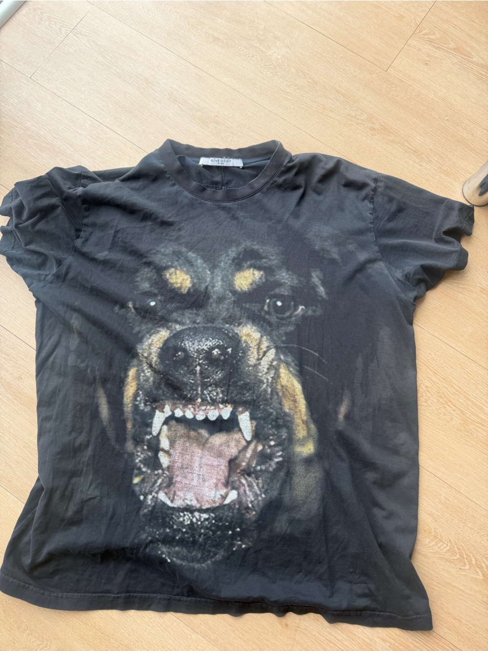 Givenchy Black Graphic Rottweiler Tee Oversized
